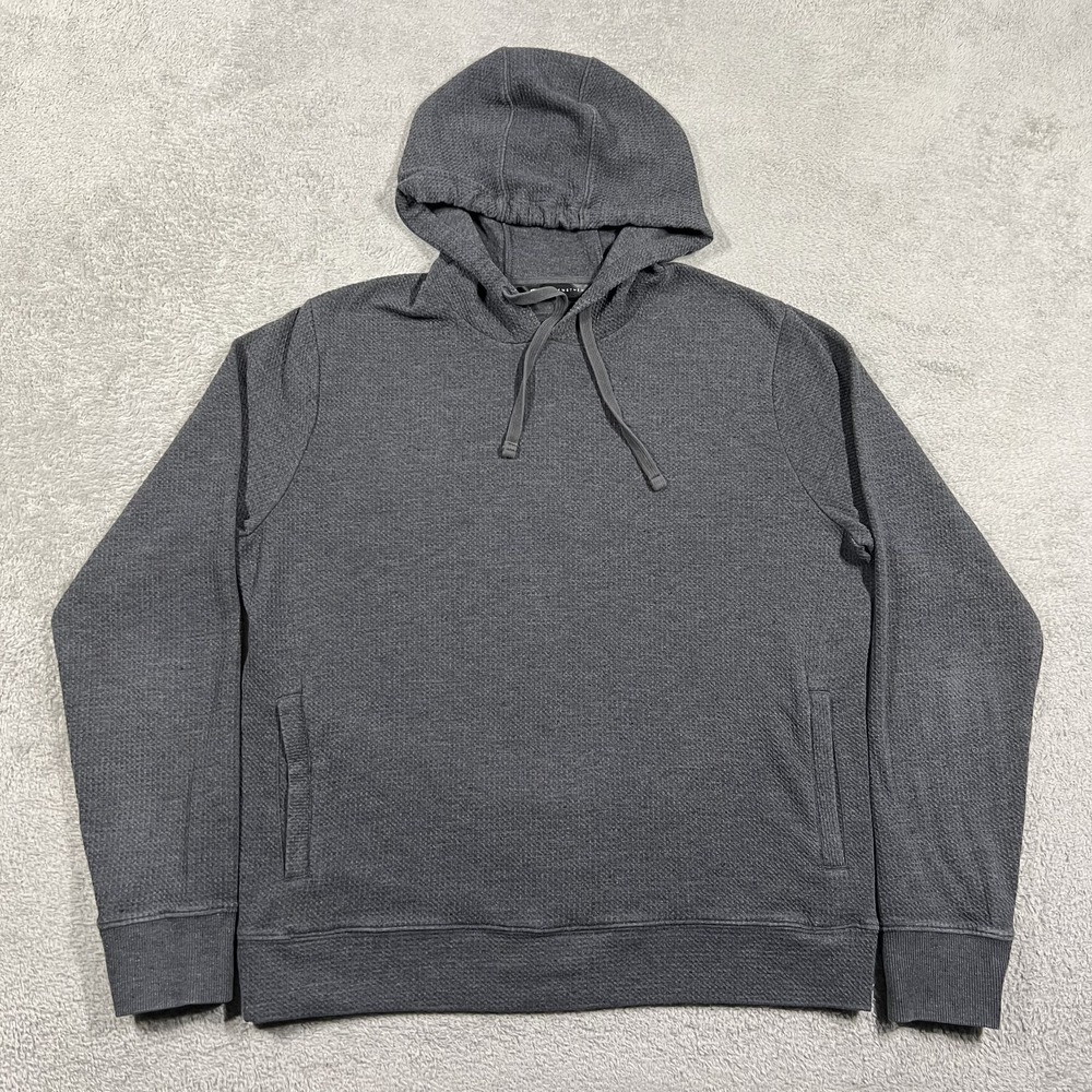 Travis Mathew Cloud Waffle Knit Hoodie Mens Large Gray Golf Performance Stretch - Picture 1 of 10